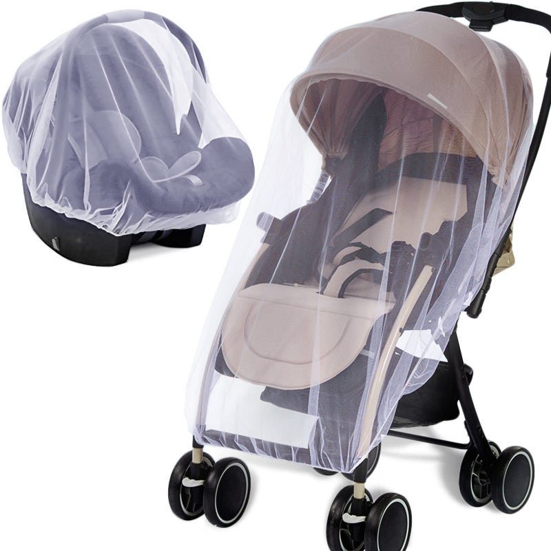 Wanateber Mosquito Net for Stroller 2Pack - Protective Baby Stroller Mosquito Net - Perfect Bug Netting for Strollers, Bassinets, Cradles, Playards, Pack N Plays and Portable Mini Crib (White) - Image 1
